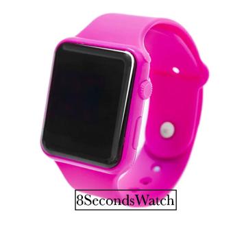Jam Tangan LED - Jam Tangan Pria dan Wanita - Strap Karet - Merah Muda -