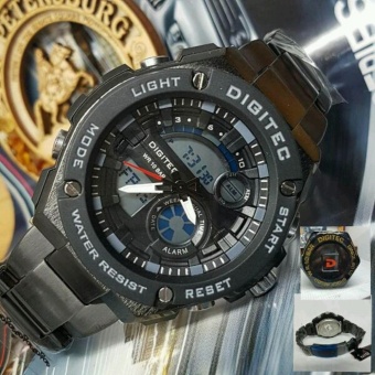 Gambar JAM TANGAN PRIA SPORT ORIGINAL DIGITEC DUAL TIME STRAP RANTAI TERBARU