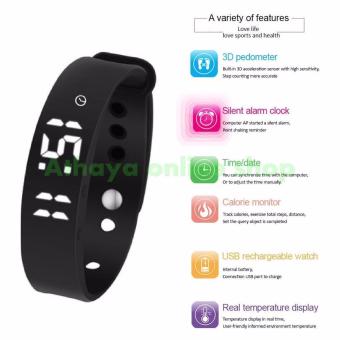 Jam Tangan Sport Tracking Calorie Sleeping Monitoring Pedometer Thermometer LED Digital Skmei - Hitam  