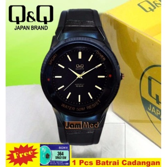 Jam Tangan Sport Wanita - Q&Q Watch - VP34J016 - Rubber Strap Jarum Gold  