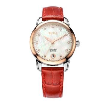 jiage Bentley (BINLI) watch Lady strip automatic mechanical watch fashion diamond business calendar watch waterproof 6035 red rose white with genuine (Red)  