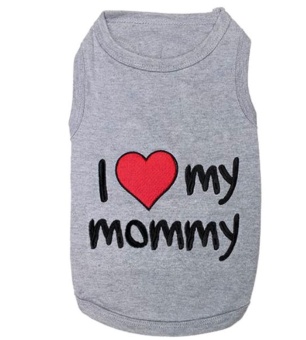 Gambar jiage Cute I Love Mommy Printed Pet Dog Polyester T Shirt (Grey,S)  intl