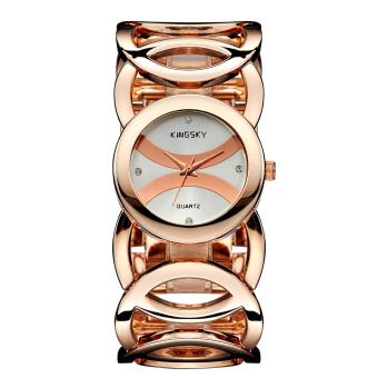 jiaxiang Sales of kingsky brand watches hollow vacuum plating quartz watch female foreign trade import movement (White)  