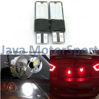 JMS - 1 Pair (2 Pcs) Lampu LED Plasma Mobil / Motor / Senja T10 /Wedge Side Canbus COB 24 SMD - Red Mei 2018 - 2 JMS - 1 pair (2 pcs) Lampu LED Plasma Mobil / Motor / Senja T10 /Wedge Side Canbus COB 24 SMD - Red - 2