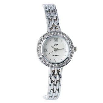 JW Women Ou Fan Fashion Chain Diamond Small Watch Quartz Watch Silver - intl  