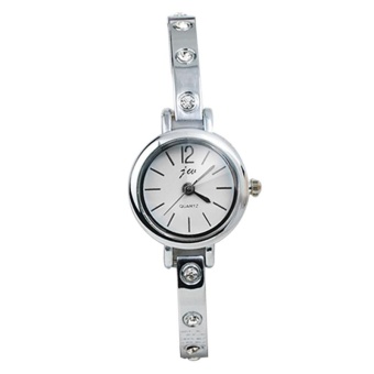 JW Women's Diamond Bracelet Quartz Watch Strip Chain Table Gradient Watch Silver - intl  