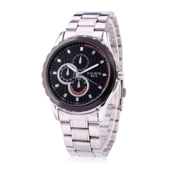 KALBOR 6014 Business Male Quartz Watch Decorative Sub-dial Wristband - intl  