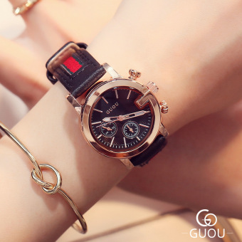 Gambar Kasual Waterproof pita jam tangan Couple Korea Fashion Style Watch