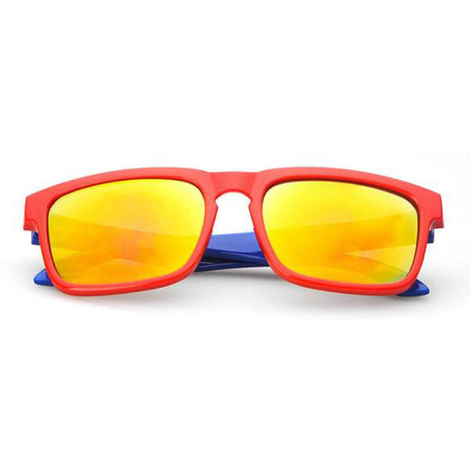 Kids Sunglasses Boys Square Kacamata Polarized Lensa Polaroid UV400 Anak Siswa Frame Girl Mirror Retro (Merah) -Intl