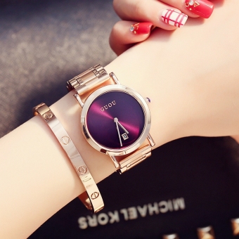 Gambar Klasik Jianyue kompak jarum sabuk baja jam tangan wanita