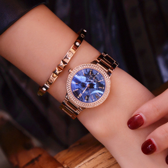 Gambar Korea Fashion Style baru naik emas sabuk baja jam tangan wanita
