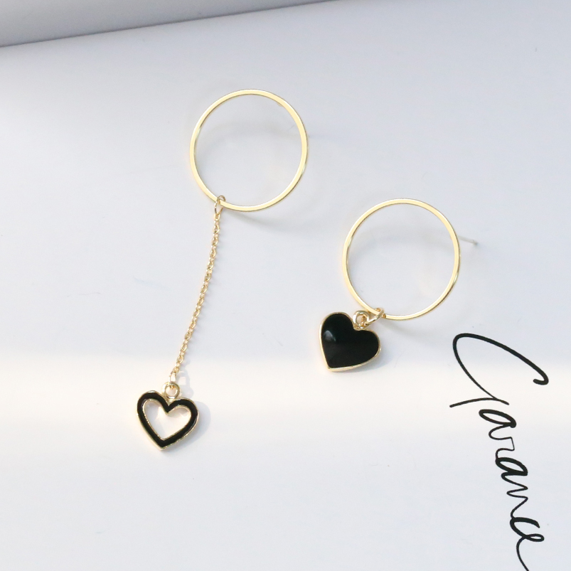 Korea Fashion Style Hong CINTA asimetris anting