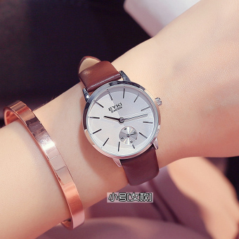 Gambar Korea Fashion Style kulit asli ultra tipis Watch sabuk kulit Shi Ying jam