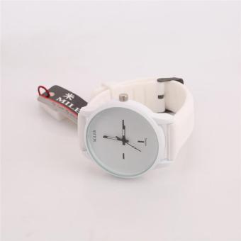 LALANG Couple Students Watches Simple Dial Zipper Style Watches (White)  