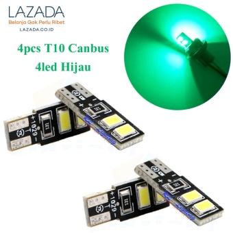 Gambar LED T10 Canbus 4 Led 4pcs   Hijau