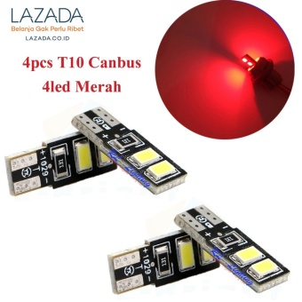 Gambar LED T10 Canbus 4 Led 4pcs   Merah