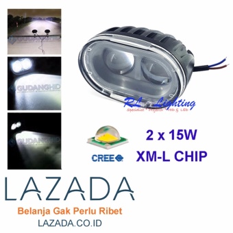 Gambar LED Tembak Sorot Cree Owl 30W 2 Mata + Lensa 4D LED Spotlight