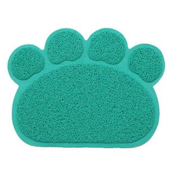 Gambar leegoal Dog Paw Shape Feeding Cat Litter Mat Non slip PVC Pet Dog Dish Water Bowl Easy Clean Premium And Soft Mats.   intl