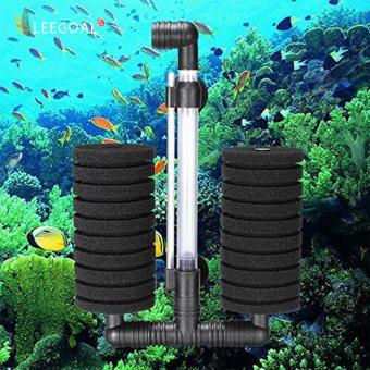 Gambar leegoal Double Head pompa udara Filter spons untuk tangki akuarium ukuran 20 galon (hitam)   International