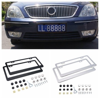 Gambar leegoal License Plate Frames, Stainless Steel Car Licence Plate Covers With Screws Caps, 2 Pack, Silver   intl
