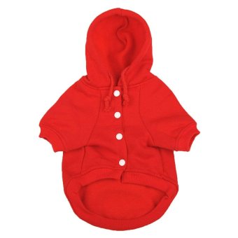 Gambar linxing Fashion Pure Color Soft Warm Pet Dog Puppy Hoodie Coat Clothes (Red, XXL)   intl