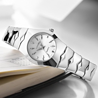LONGBO Fashion Couple Alloy Band Sport Business Quartz Round Watch Wristwatches 9201 - Jam Tangan Pria Wanita - Strap Paduan - Silver- Gerakan kuarsa  