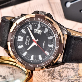 Luxury Men's Aviator White Automatic Mechanical Date Day Leather Wrist Watch - intl  