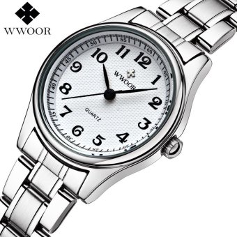 Luxury Stainless Steel Quartz Watch Women Watches Ladies Casual Watch Top Clock Female (white) - intl  