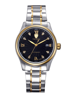 Luxury watches Original Tevise Calendar Men Watch Stainless Steel Waterproof Mechanical Watch Multiple Colour Fashion Mens Watch (black) - Intl  