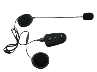 M508 interfon Bluetooth sepeda motor helm interkom dengan HeadsetRadio FM dan musik fungsi (hitam)