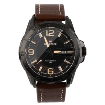 Masculino Leather Strap Watch Mens Quartz Wristwatches NAVIFORCE NF9055 - intl  