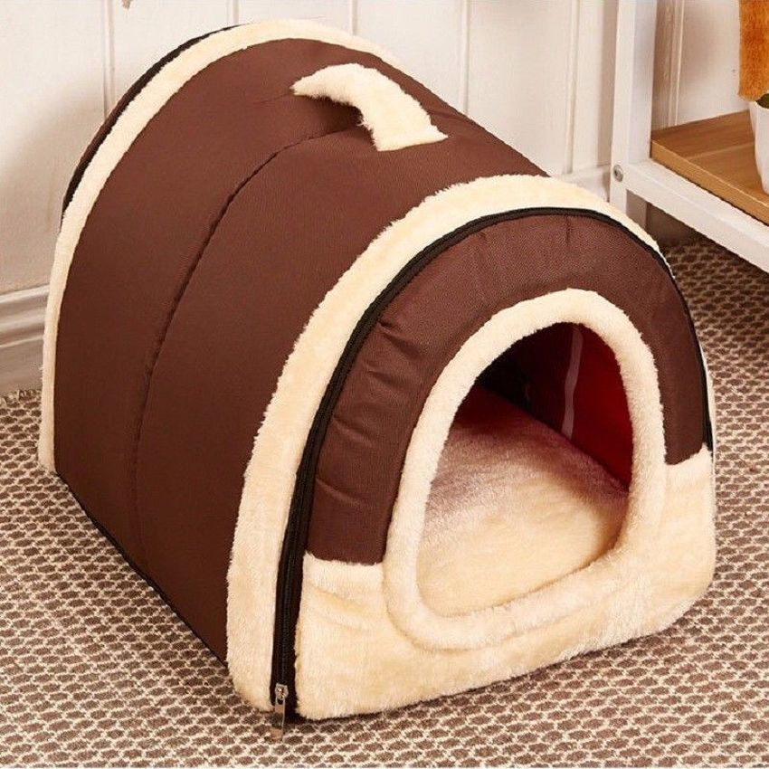 Medium Ranjang Sarang Anjing Kecil Anak Anjing Kucing Pet RumahKandang Bersama MatFoldable Dapat Dilepas