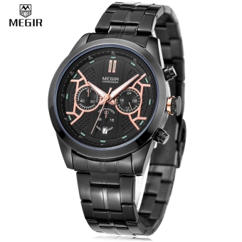 MEGIR 3016 Male jam kuarsa Chronograph 24 jam tampilan bercahaya tanggal jam tangan - International  