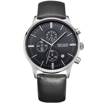 Meigeer MEGIR Multifunction Watch Men Leather Waterproof MensQuartz Movement - intl  