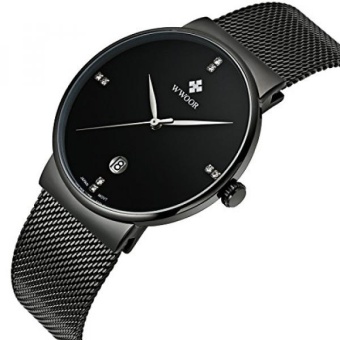Men Casual Date Quartz Wrist Watches Gent Waterproof Sports Watch Elite Ultra Thin Clock WR-8018 (black) - intl  