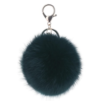 Gambar mengyanni Novelty Keychain with Plush Cute Artificial Rabbit Fur Key Chain for Car Key Ring Bag Purse Charm (Atrovirens)   intl