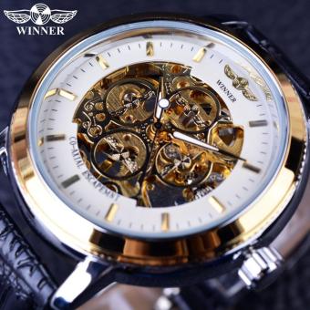 Mens Watches 4 Ring Designer Analog Transparent Case Back Watches Men Luxury Brand Mechanical Skeleton Watch Wristwatches - intl  