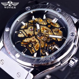 Mens Watches Sport Design Mens Watches Top Brand Luxury Automatic Watch Men Golden Skeleton Rubber Band Men Military Watch Clock Men - intl  
