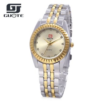 MiniCar GUOTE Z265 Female Quartz Watch Square Pattern Scale Sun Shape Dial Wristwatch Golden(Color:Golden) - intl  