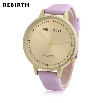 MiniCar REBIRTH RE010 Women Quartz Watch Dot Scale Leather Strap Water Resistance Wristwatch Purple(Color:Purple) - intl  