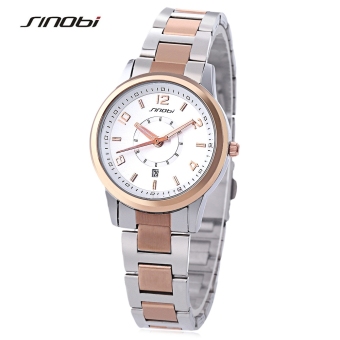 MiniCar Sinobi 8126 Female Quartz Watch 3ATM Date Display Luminous Pointer Slender Strap Wristwatch Golden(Color:Golden) - intl  