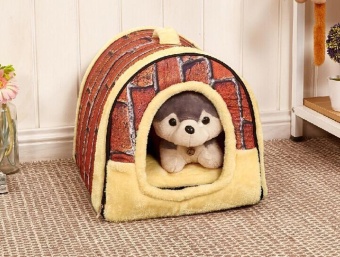 Gambar moob Dog House Portable Brick Warm And Cozy For Small Pets   intl