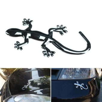 Gambar Moonar 3D Gecko Lizard Stereo Personalized Waterproof Stickers Decal Decorate For Car Silver   intl