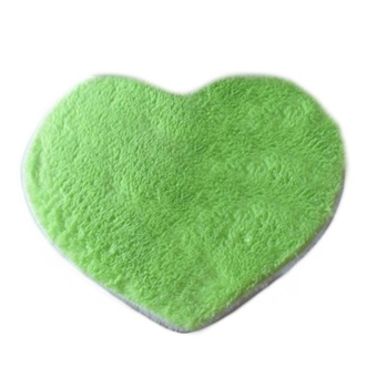 Gambar Moonar 40x30cm Lovely Heart Shape Absorbent Carpet Anti Slip Bath Mat Floor Rug (Green)   intl