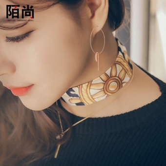 Gambar MOVSOINA 18 k Korea Fashion Style naik berlapis emas geometris Korea anting anting