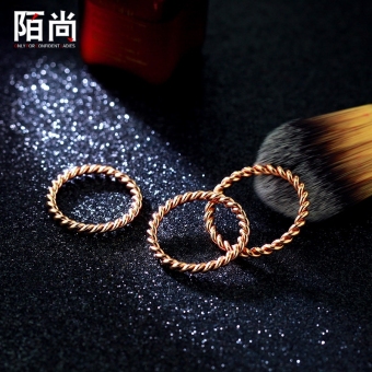 Gambar MOVSOINA Korea Fashion Style emas naik berlapis cincin cincin