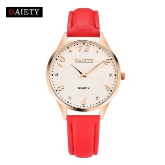 MSL GAIETY G021 Women Fashion Leather Band Analog Quartz Round Wrist Watch Watches Red - intl  