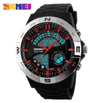 New Military Sports Watches Men 50m Waterproof Digital LEDQuartz-Watch Rubber Strap Wristwatches Relogio Masculino - intl  
