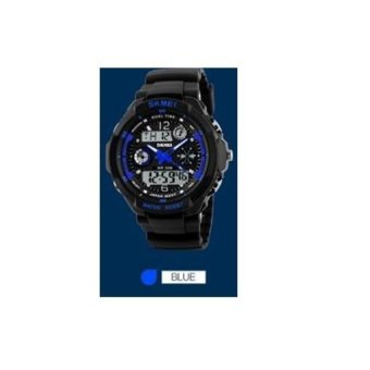 New S-Shock Brand Mens Sports Watches Fashion Casual Watch QuartzWristwatch Analog Military LEDBlue - intl  