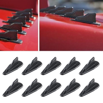 Gambar niceEshop Air Vortex Generator Diffuser Shark Fin 10pcs Set Kit For Spoiler Roof Wing (Carbon Color) intl